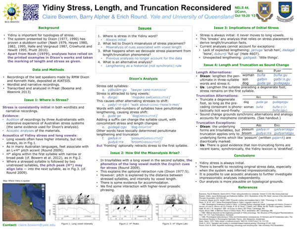 First page of “Yidiny stress, length, and truncation reconsidered”