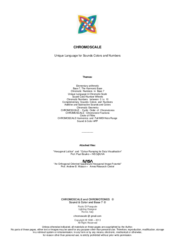 First page of “The Harmonic Math, Chromatic numbers and sounds”