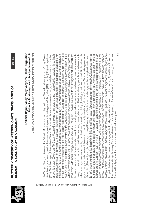 First page of “Butterfly diversity of Western Ghats,  India”