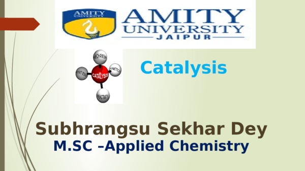 First page of “Catalysis”