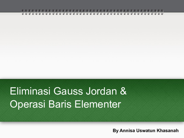 First page of “Eliminasi Gauss (Teknik Industri Semester 2)”