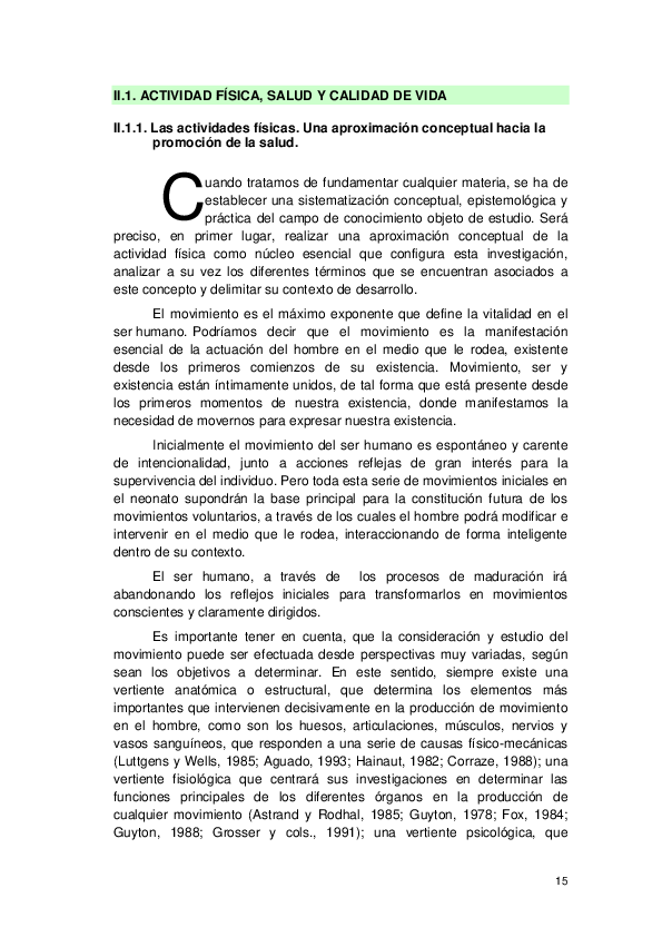 First page of “II.1. ACTIVIDAD FÍSICA, SALUD Y CALIDAD DE VIDA”