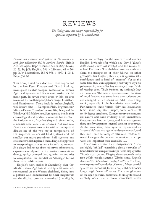 First page of “Review - 'Silbury Hill. The largest prehistoric mound in Europe' ”