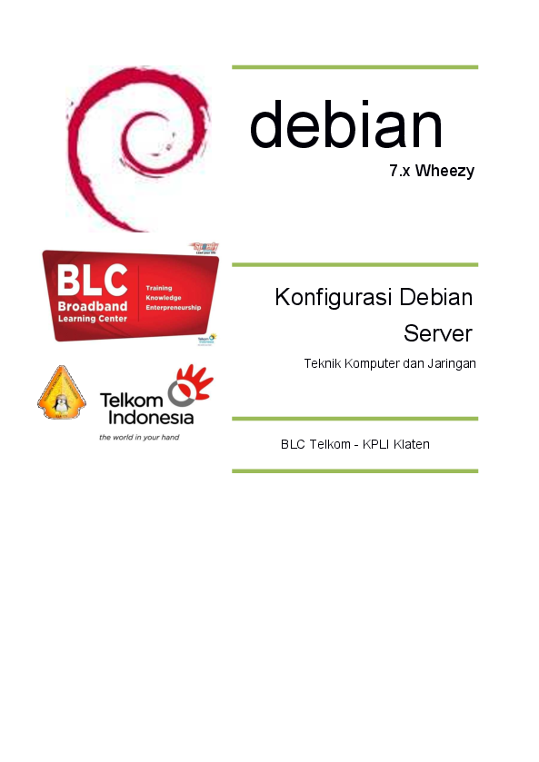 First page of “e-book Debian 7 Server”