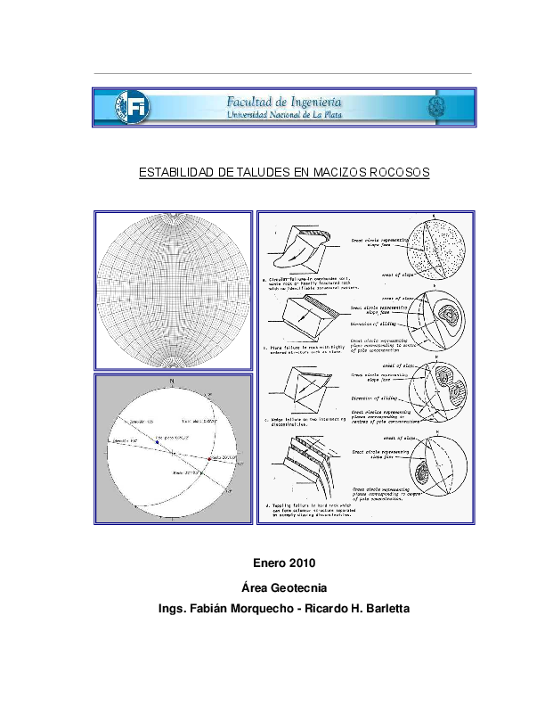 First page of “ESTABILIDAD DE TALUDES EN MACIZOS ROCOSOS”