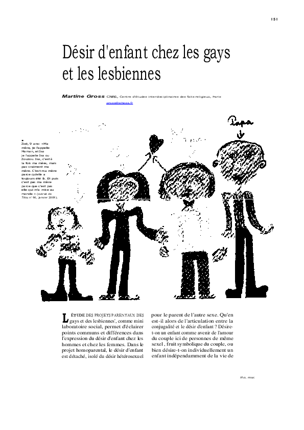 First page of “Désir d'enfant au féminin et au masculin”