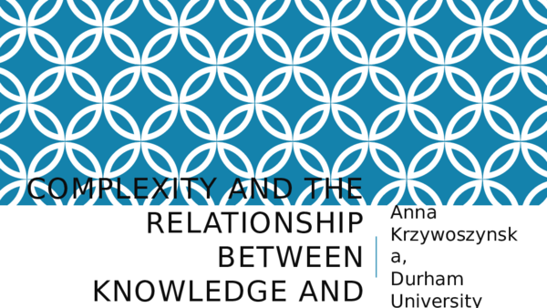 First page of “Complexity and the relationship between knowledge and action”