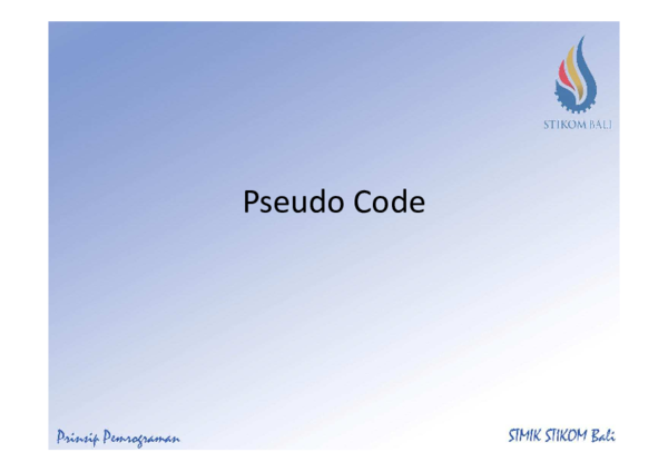 First page of “materi ke 3 2 pseudo code”