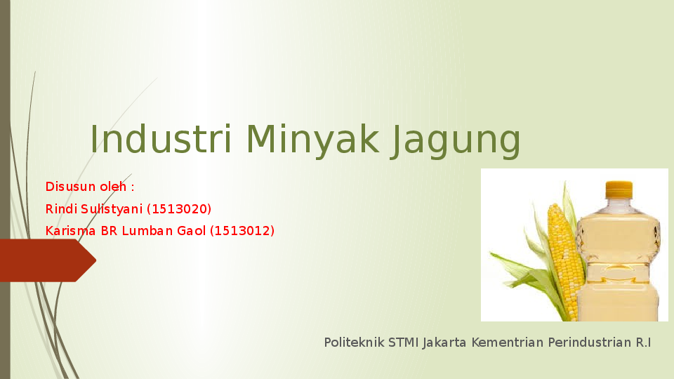 First page of “Industri Minyak Jagung”