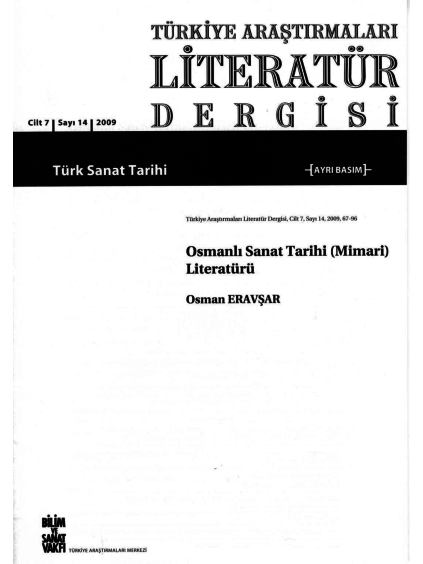 First page of “Osmanlı Sanat Tarihi (Mimari) Literatürü”