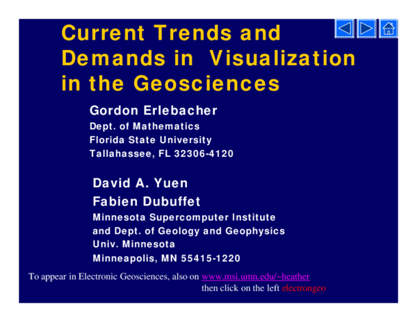 First page of “Current Trends and Demands in Visualization in the Geosciences”