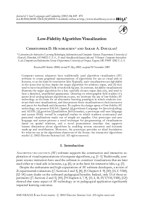 First page of “Low-Fidelity Algorithm Visualization”