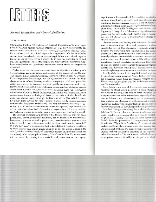 First page of “Rational Expectations and General Equilibrium”