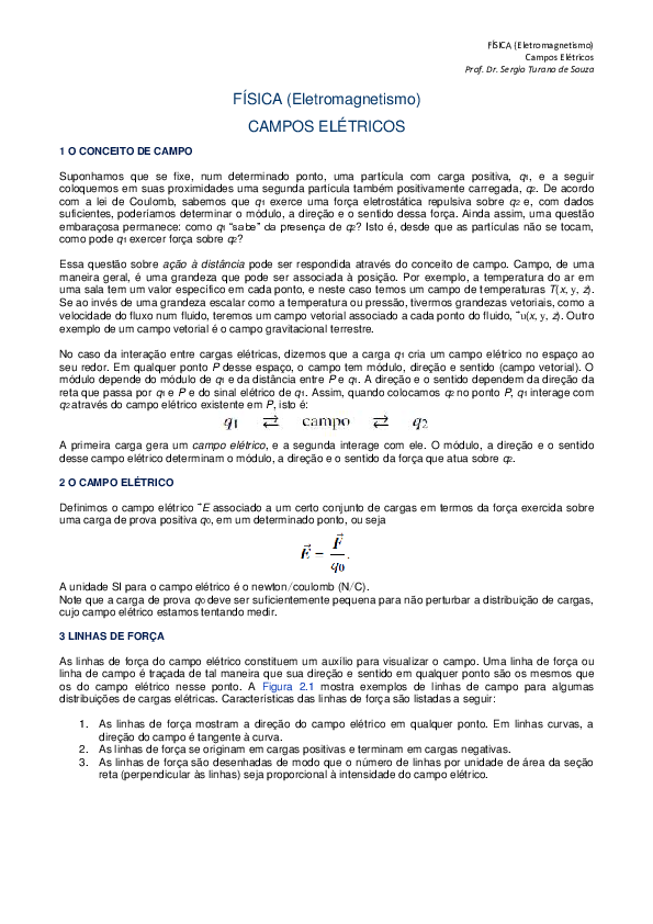 First page of “FÍSICA (Eletromagnetismo”