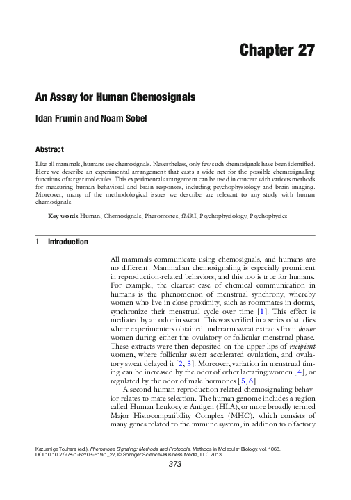 First page of “An Assay for Human Chemosignals”