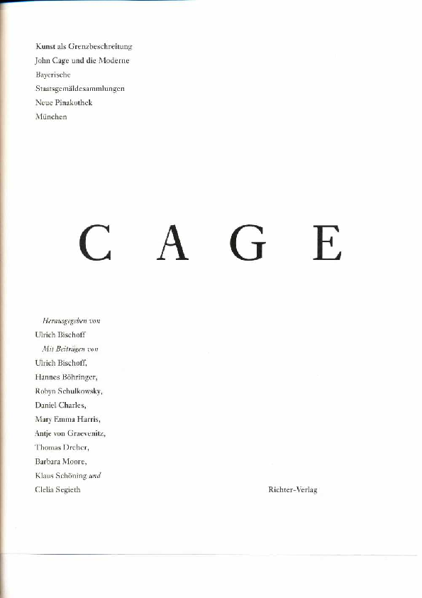 First page of “John Cage: kommentierte Chronologie”