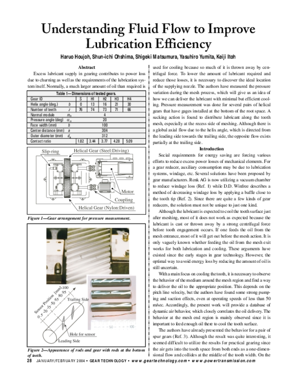 First page of “Understanding Fluid Flow to Improve Lubrication Efficiency”