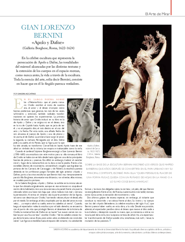 First page of “El Arte de Mirar Bernini. Dafne y Apolo”