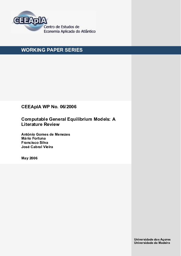 First page of “Computable General Equilibrium Models: A Literature Review”