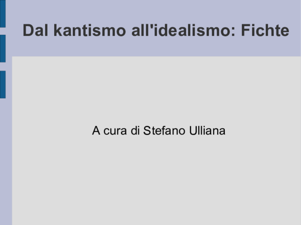 First page of “Storia della filosofia occidentale - J.G.Fichte”