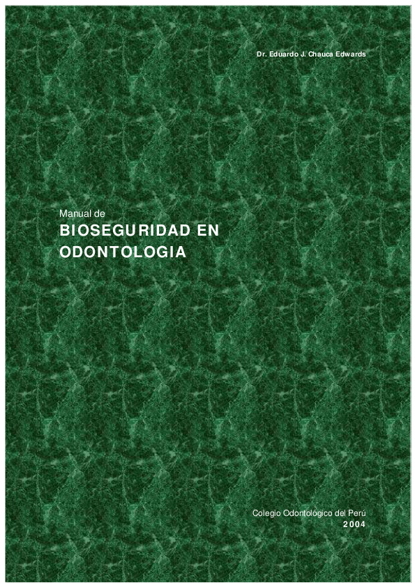 First page of “BIOSEGURIDAD EN ODONTOLOGIA”