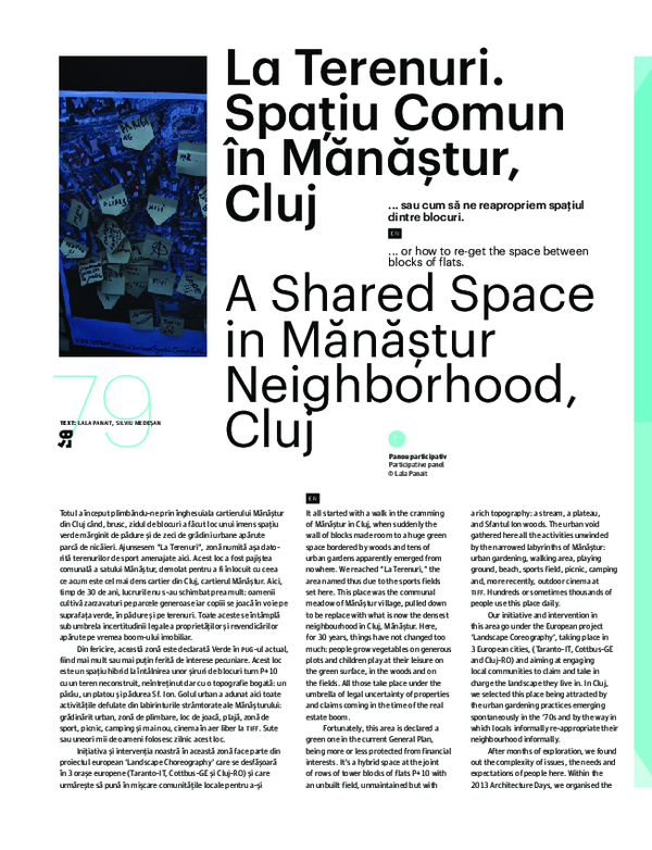 First page of “A Shared Space in Mănăștur Neighborhood (Cluj-Napoca, Romania)”