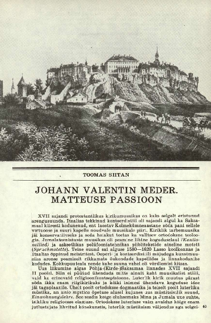 First page of “J. V. Mederi Matteuse Passioon. Teater. Muusika. Kino 12/1990”