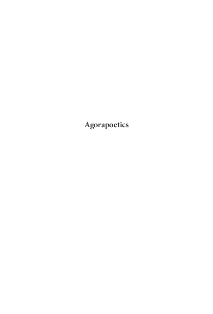 First page of “Agorapoetics: Poetics After Postmodernism”