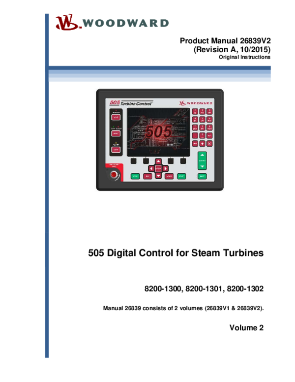 First page of “505 Digital Control for Steam Turbines”