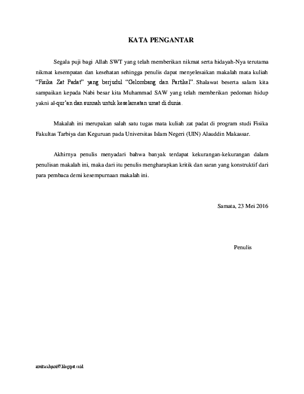 First page of “Gelombang dan Partikel”