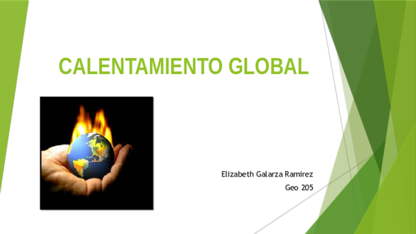 First page of “Calentamiento Global”