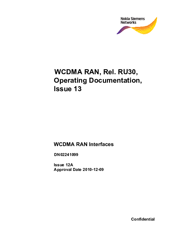 First page of “WCDMA RAN Interfaces”