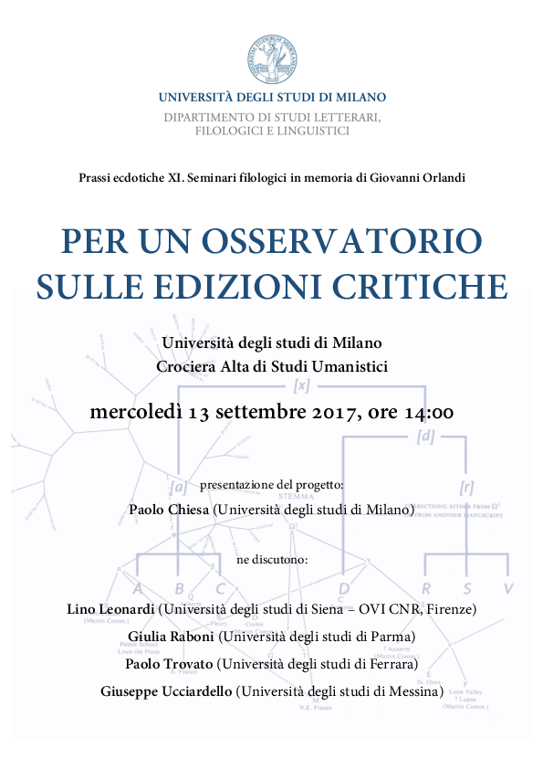 First page of “Per un osservatorio sulle edizioni critiche”