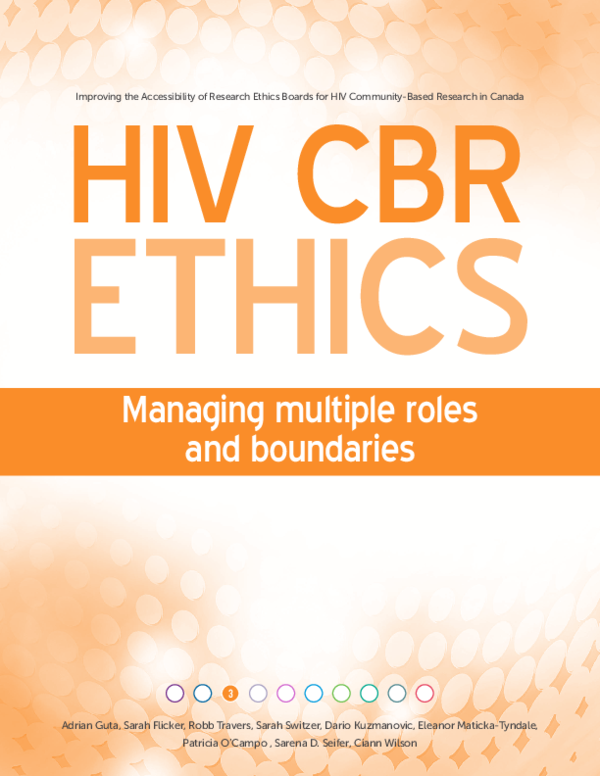 First page of “HIV CBR Ethics Brief #3: Managing Multiple Roles and Boundaries.”