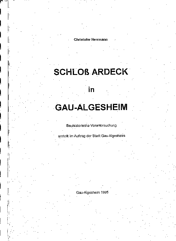 First page of “Christofer Herrmann: Schloss Ardeck in Gau-Algesheim (1995)”