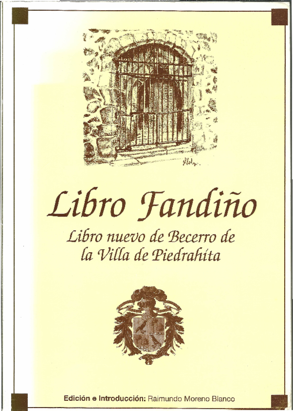 First page of “Libro Fandiño. Nuevo libro de becerro de la villa de Piedrahíta”