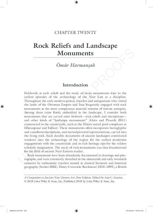 First page of “Rock Reliefs and Landscape Monuments”