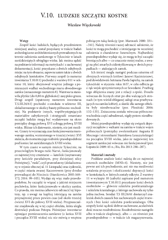 First page of “Ludzkie szczątki kostne”