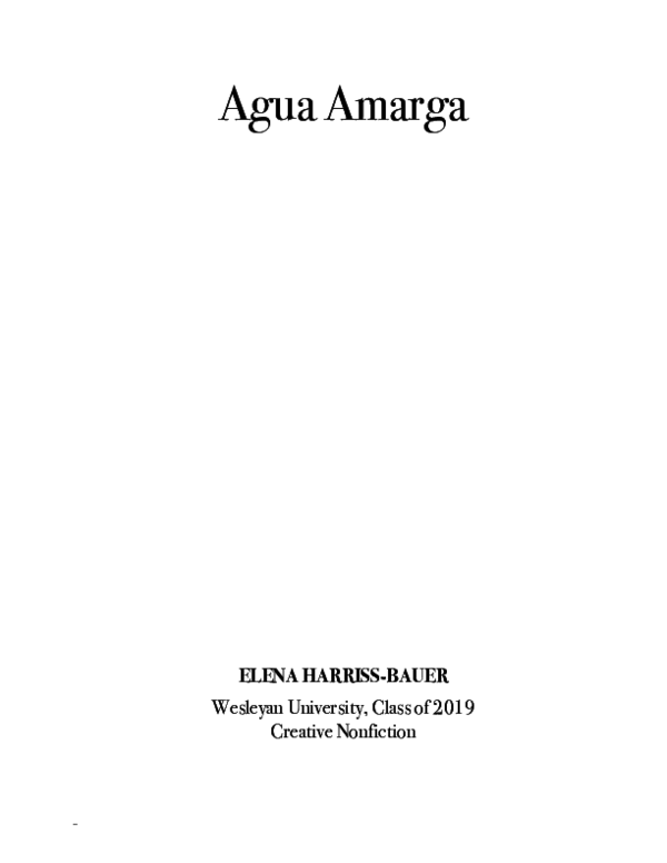 First page of “Agua Amarga”