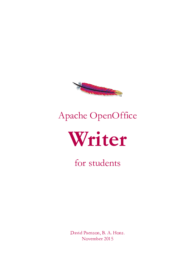 First page of “Apache OpenOffice Writer for students”