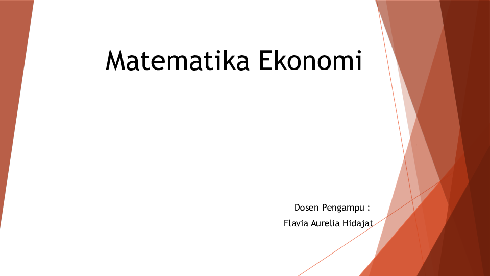 First page of “Matematika Ekonomi I fix”