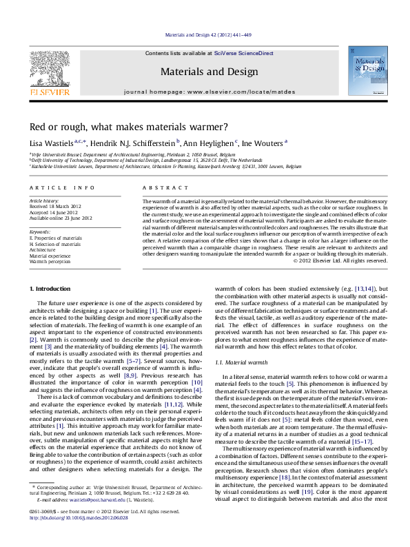 First page of “Red or rough, what makes materials warmer?”