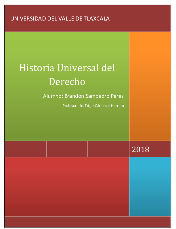 First page of “Historia Universal del Derecho”