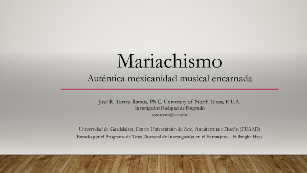 First page of “Mariachismo: Auténtica mexicanidad musical encarnada”