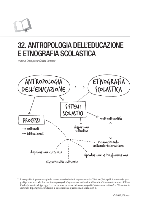 First page of “Estratto Capitolo "Antropologia dell'educazione e Etnografia scolastica"”