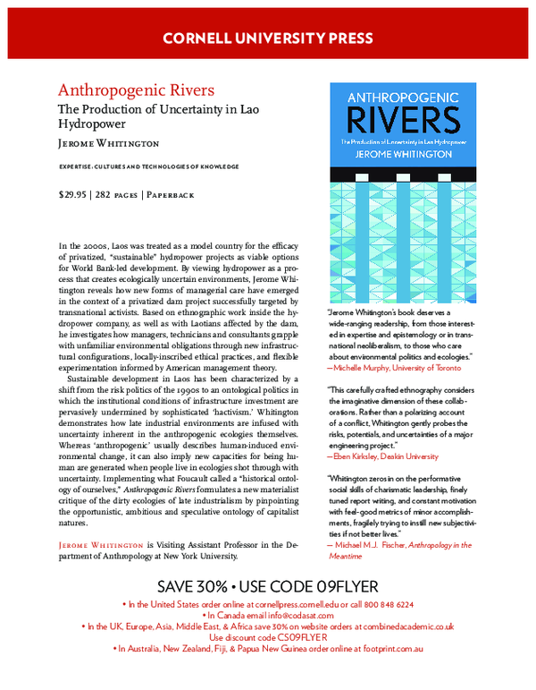 First page of “Anthropogenic Rivers: The Production of Uncertainty in Lao Hydropower”