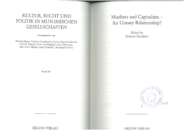 First page of “Hendrich Muslims Capitalism Content.pdf”