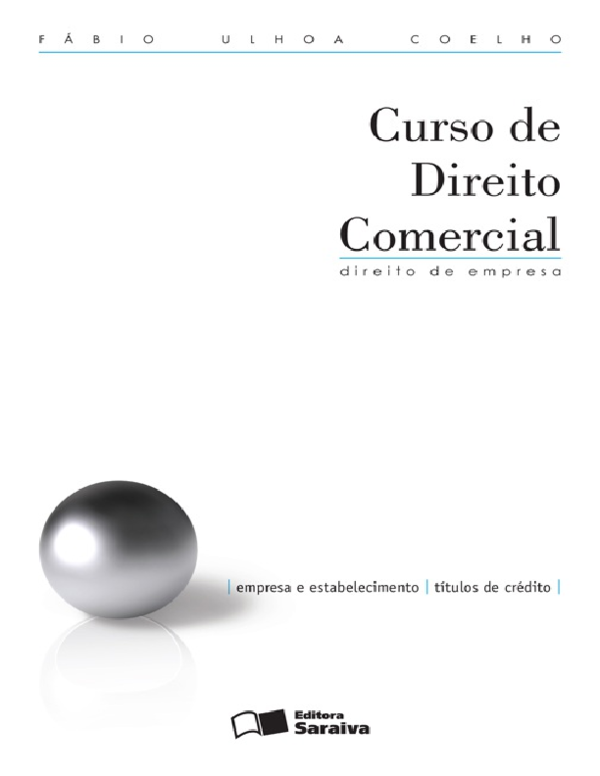 First page of “Curso de Direito Comercial direito de”