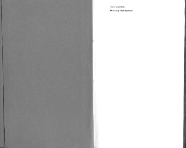 First page of “Zumthor Peter Thinking Architecture”