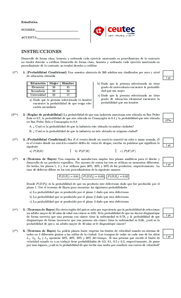 First page of “Estadistica I tarea semana”